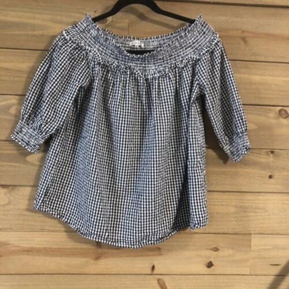 Mirror Image womens Off The Shoulder/ Boat Neck Detailed Black/white top shirt S - Picture 1 of 4